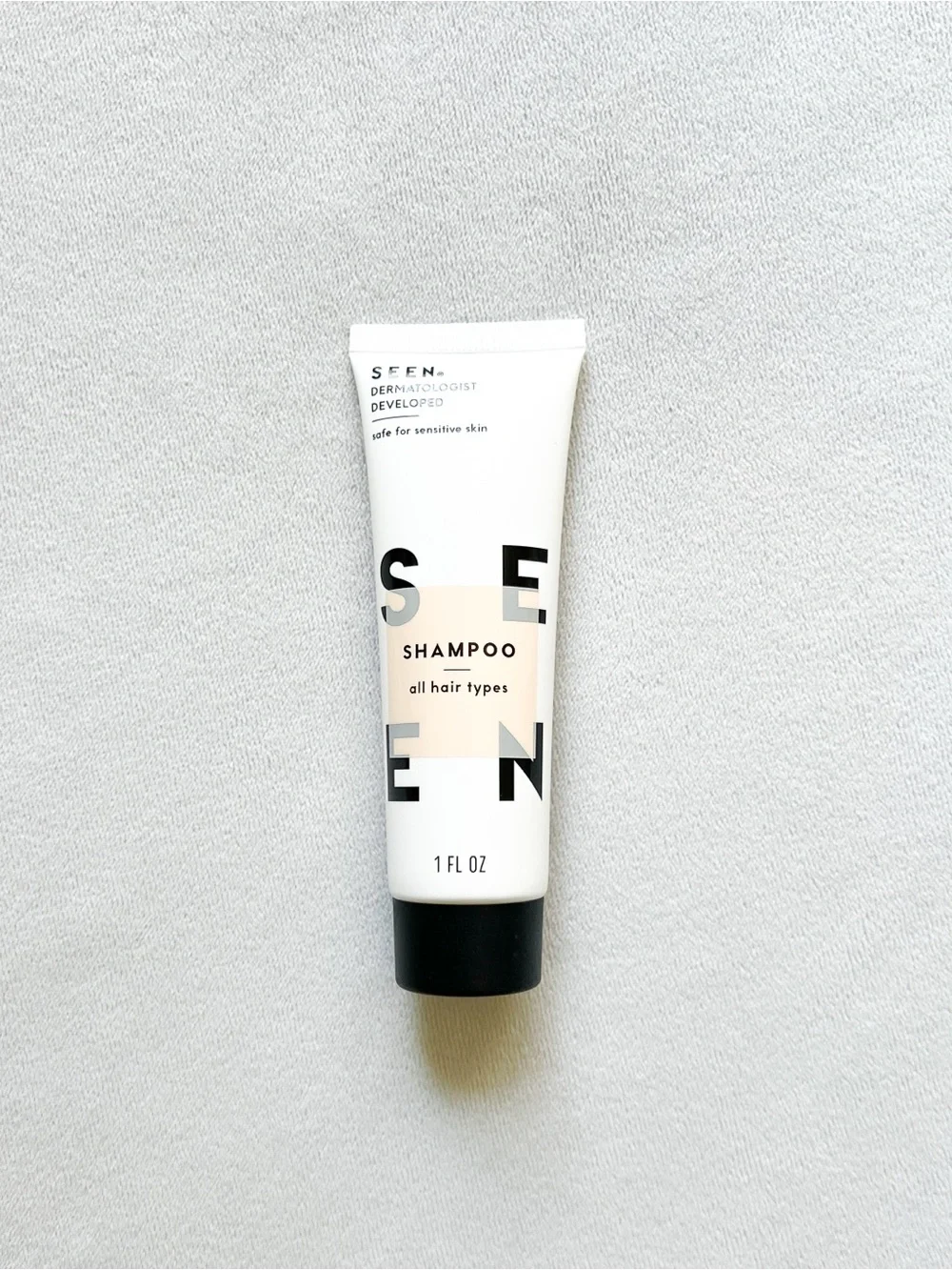 Seen White, Black & Cream Travel Shampoo Tube